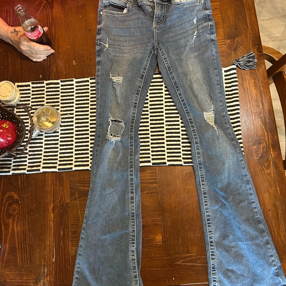 Blue Boot Cut Jeans with Classic Style